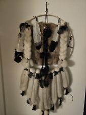 DREAM Catcher Native American Mandala Fur Wool Feathers Beaded Large Vintage  picture