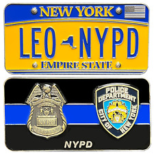 GL3-006 NYPD New York License Plate Thin Blue Line Police Sergeant Challenge Coi picture