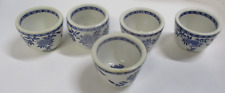 5 Vintage Small Bowls York By Sterling China U.S.A. White & Blue - Tea Cups picture