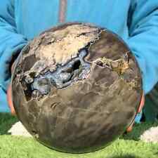 14.1LB Natural Volcano Agate Quartz Sphere Crystal Ball Mineral Specimen Healing picture
