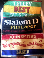 Vintage Bar Pub Beer 3x Towel BEER LAGER Lot TETLRY JOHNS SMITHS SLALOM FALSTAFF picture