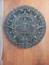 Vintage Mayan Aztec Calendar Crushed Turquoise/Malachite 13.25