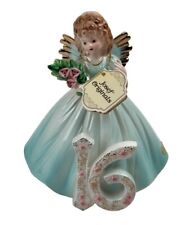 Vtg JOSEF ORIGINAL Ceramic Sweet 16 Birthday Angel Girl Figurine With Tag picture