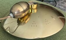 Vintage Brass Glass UFO Saucer Hanging Light Fixture MCM Mid Century Lamp Atomic picture