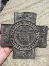 United Spanish War veterans militaria. Plaque Marker. Vintage. Antique. picture