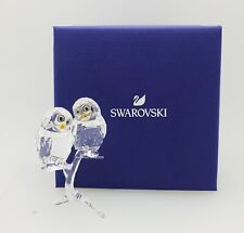 New 100% SWAROVSKI Crystal Feathered Beauties Owl Couple Deco Figurine 5493722 picture