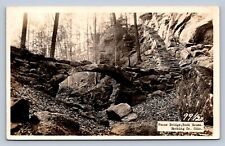 K2/ Logan Ohio RPPC Postcard c1940s Hocking Hills Rock House Bridge 212 picture