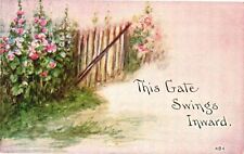 Vintage Postcard- A gate, this gate swings inward Early 1900s picture