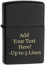 Zippo Lighter - Personalized Message Engrave Black Matte Windproof Lighter #218 picture