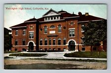 Coffeyville KS-Kansas, Washington High School, Antique Souvenir Vintage Postcard picture