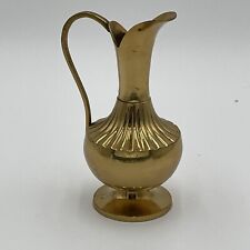 Vintage Brass Pitcher India Ornate Moroccan Gold Decor  picture