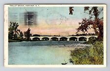 Herkimer NY-New York, Trolley Bridge, Antique Vintage c1927 Souvenir Postcard picture