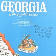 1960s Cannon's Restaurant Shopping Center Restaurant Placemat Newnan Georgia picture