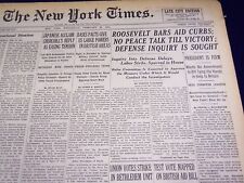 1941 FEBRUARY 26 NEW YORK TIMES - ROOSEVELT BARS AID CURBS - NT 1387 picture