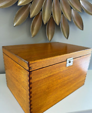 Vintage Large Dovetailed Wood Box Tin Lined Antique 16 1/2