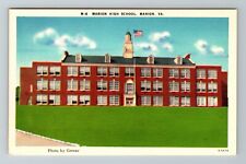 Marion VA-Virginia, Marion High School Building Vintage Souvenir Postcard picture