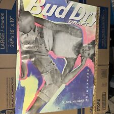 Budweiser Beer Bud Dry 1990 Rare Poster Used picture