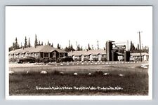 Prudenville MI-Michigan, RPPC, Johnson's Rustic Village, Lake, Vintage Postcard picture