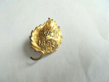 Cool Vintage 1895 SAF Figural Leaf Member Souvenir Goldtone Pinback Brooch Pin picture