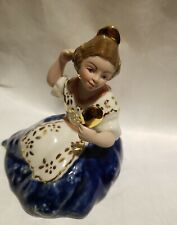 Arman Porcelana Fallera Sitting Lady Figurine Gloss and Matte Segorbe Spain picture