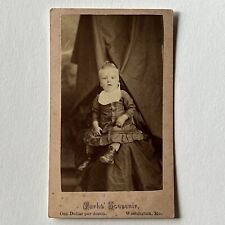 Antique CDV Photograph Boy Hidden Mother Holding Head Spooky Creepy Washington picture