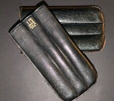 Dunhill 3 x cigar case black leather made in Spain - Vintage picture