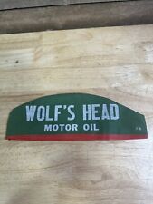 Vintage Wolf's Head Motor Oil Gas Station Service Attendant Jerk Hat 7 1/8 Cap picture