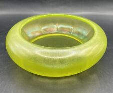Vintage 1930’s Fenton Vaseline Uranium Canary Yellow Stretched Glass Bowl/Dish picture
