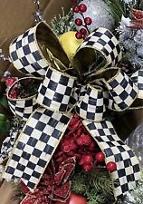Mackenzie childs courtly check Holiday Bows | Handmade Bows picture