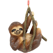 Smiling Sloth Resin Ornament Christmas Tree Hanging X-Mas Holiday Animal Gift picture