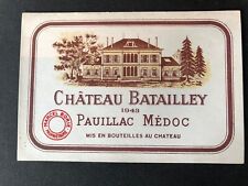 new 1943 Chateau Batailley Label 80 years old pristine condition Bordeaux France picture