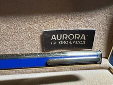 Aurora Pen Sphere Thesi Lacquer Blue Trim Foiled Gold 18k New Vintage Rare picture