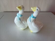 Vintage Geese Duck Porcelain Ceramic Salt & Pepper Shakers picture