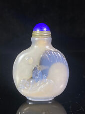 6.5cm Natural agate hand carved Old Man landscape Exquisite snuff perfume bottle picture