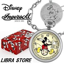 RARE Ingersoll Disney Mickey Mouse 30’s Collection Pocket Watch Silver EXPRESS picture