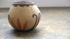 Vintage Zia Pueblo Miniature Pot By T. G. CRACKED /W LARGE CHIP 2