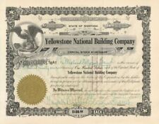 Yellowstone National Building Co. - Stock Certificate - General Stocks picture