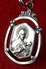 Carmelite Nuns RELIC St Therese Little Flower Shrine Pilgrimage Sterling Medal picture