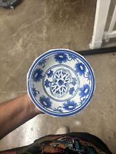 Nanzhao Chinese Blue White Porcelain Footed Vintage Dish picture