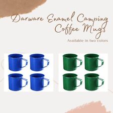 Enamel Camping Coffee Mugs Set of 4 16oz; Metal Cups for Hiking and Camping picture