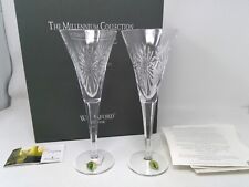Pair of NIB Waterford Crystal Millennium Collection Health Toasting Flutes picture