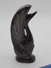 Vintage Imperial Brown Drip Redware Pottery Swan Figurine Art Deco Style 8 1/2