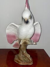 Vintage Mid-Century Modern Painted Porcelain Large Parrot Statue Figurine picture