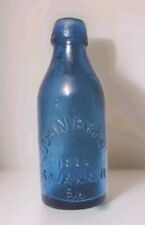 RARE ANTIQUE COBALT BLUE PONY JOHN RYAN 1866 EXCELSIOR SODAWORKS SAVANNAH, GE picture