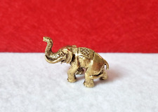 Thailand Lucky Elephant Statue Dress Trunk Up Feng Shui Animal Tiny Carry Gift picture