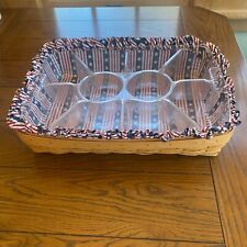 Longaberger 1997 All American Hostess Lge Serving Tray Basket w/2Protector Liner picture