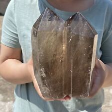 8.2LB Natural Smoky Quartz Obelisk Crystal Double Point Healing G4092 picture
