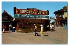c1950's Fisherman's Village Shops Restaurant Redondo Beach CA Vintage Postcard picture