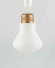 Light bulb-shaped ceiling lamp in frosted glass and metal. Ingo Maurer style. picture
