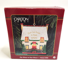 CARLTON CARDS Heirloom From Our House To Your House Christmas Ornament 1999 Vtg picture